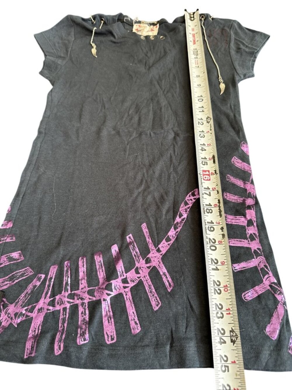 Kishi Cosmos Black Graphic Tee With Purple Angel Wing Design M - Picture 5 of 6